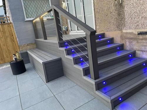 Envirobuild Granite Composite Decking | Explorer, Stone Corner Trim/ Lighting - Sutton SM2.